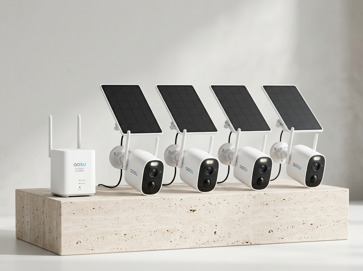 aosu D1 Classic 4-camera wireless outdoor solar security system